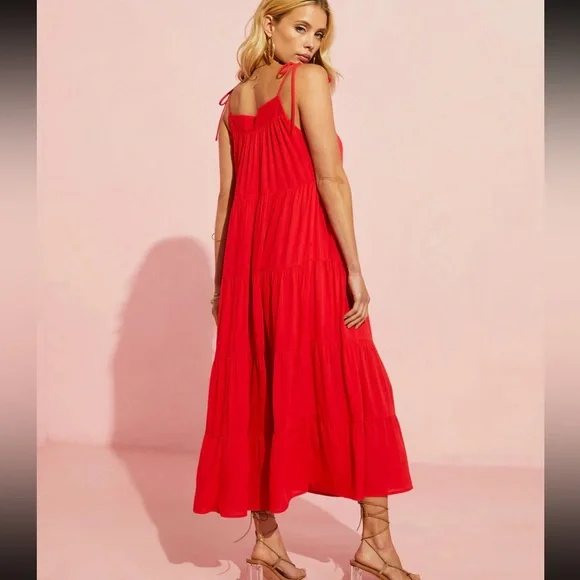 Aberdeen Shoulder Tie Tiered Maxi Dress - Vici - Picture 2 of 4